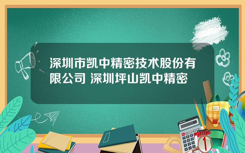 深圳市凯中精密技术股份有限公司 深圳坪山凯中精密